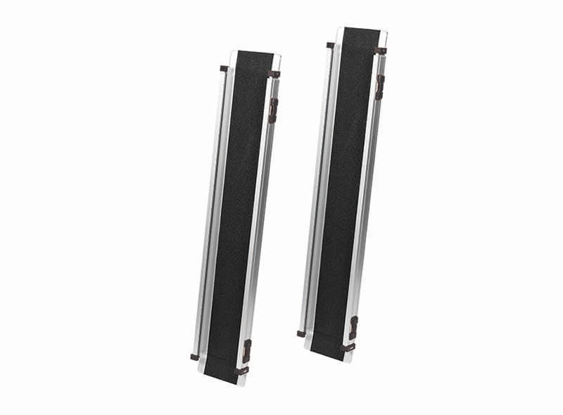 Pair of Metro budget telescopic channel ramps standing up