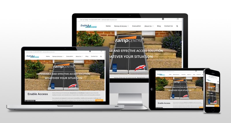 New Enable Access website launched showing multiple screens with new responsive website
