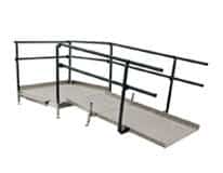 RampCentre Welcome Kit B ramp and platform system with double handrails both sides
