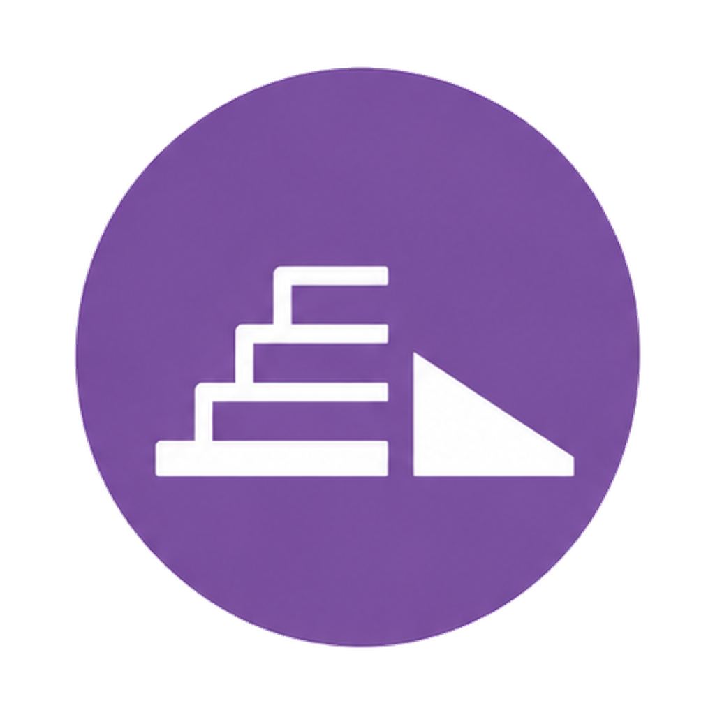 Occupational Therapist 7 steps and raised entrances steps ramp icon